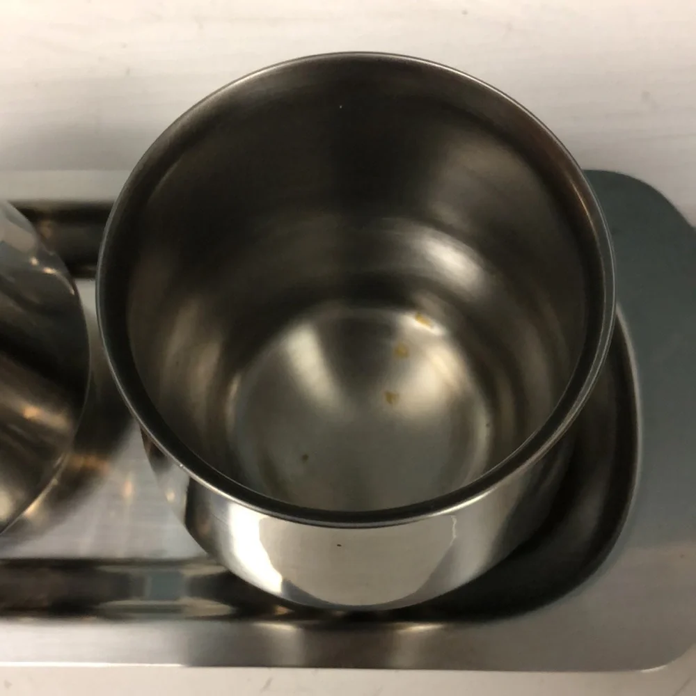 Vintage International Decorator Stainless 18-8 Tray, Creamer & Sugar Bowl‎ JAPAN